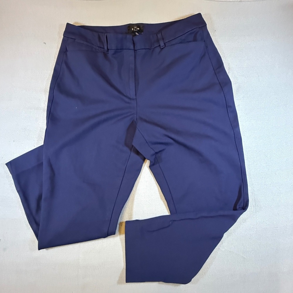 White House Black Market The Slim Ankle Navy Blue Stretch Size 10 570709686 2174